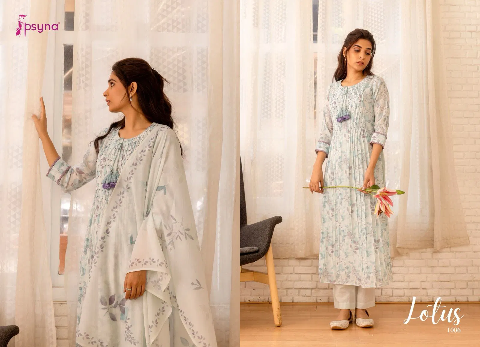 Lotus By Psyna Poly Linen Printed Readymade Suits Wholesale Clothing Suppliers In India
